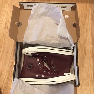 Converse high tops leather dark burgundy